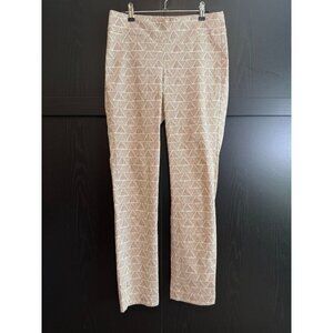 J. Mclaughlin Women's Pull On Patterned Slim Pants Size 6 Stretch Office Career